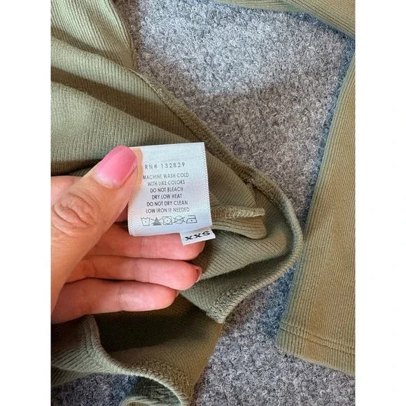 Lovers and Friends Bodysuit Women XXS Green Long Sleeve Basic Minimalist 2XS - Picture 9 of 9